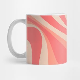 Peach Salmon Pink Abstract Mod Swirl Retro Pastel Pattern Mug